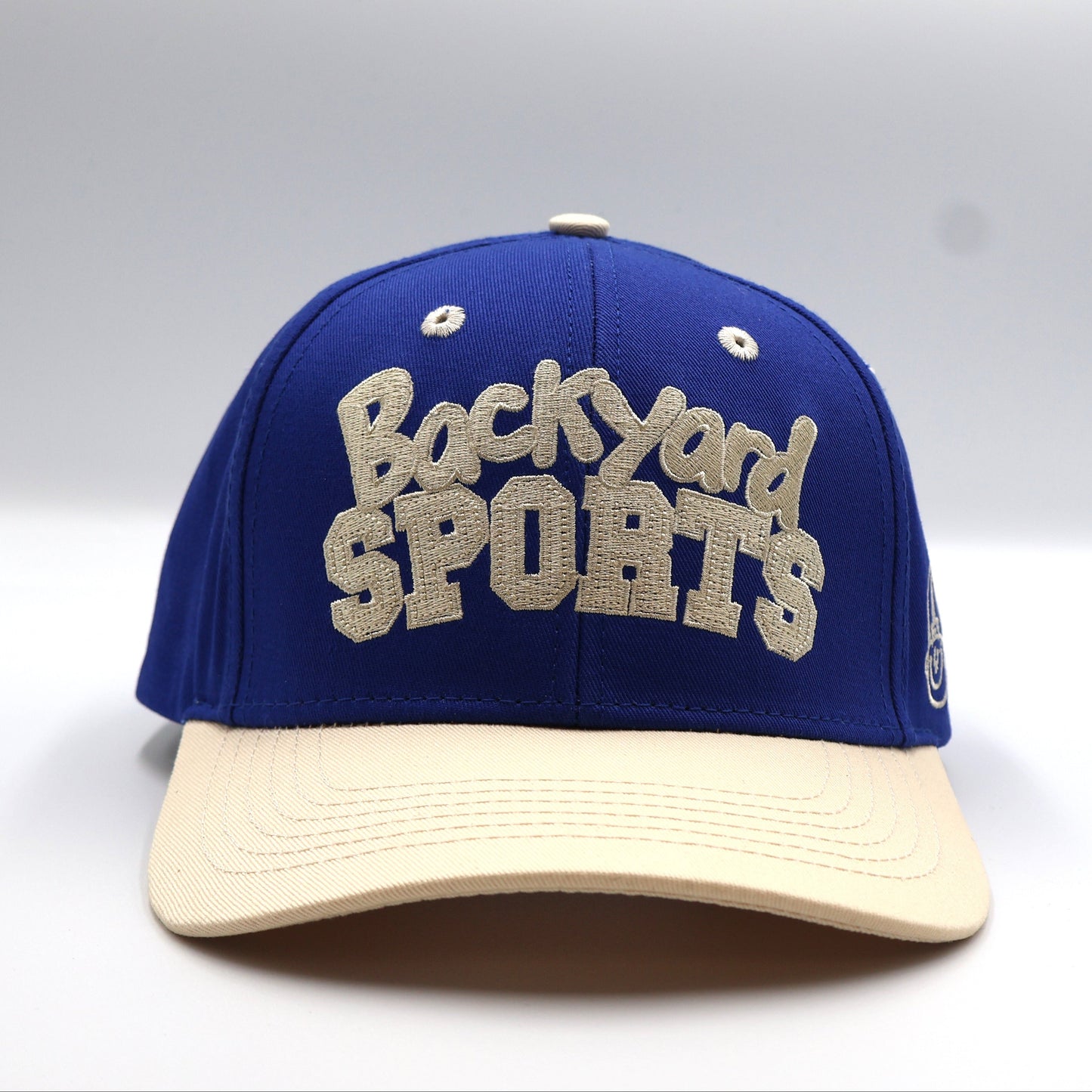 Backyard Sports Hat - Cream and Royal with Pablo Sketch