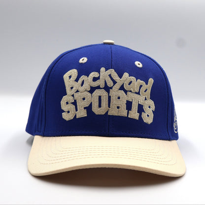 Backyard Sports Hat - Cream and Royal with Pablo Sketch